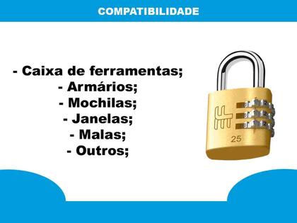 Cadeado Segredo Mala Armário Viagem Mochila Sem Chave - 3F Imagem de Cadeado Segredo Mala Armário Viagem Mochila Sem Chave