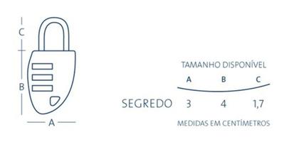 Imagem de Cadeado Segredo Papaiz Cs23 30mm Zamac Prata 