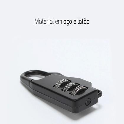 Imagem de Cadeado Senha Segredo Codigo 21mm Para Armario Malas Bolsa