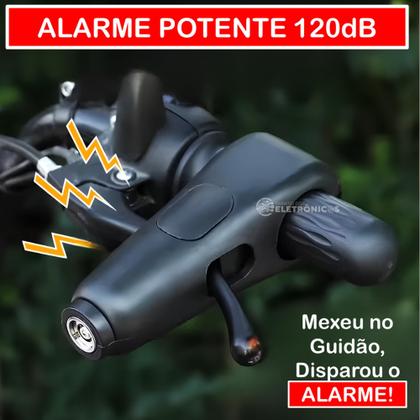 Imagem de Cadeado Trava Moto Motocicleta Manete Freio Alarme Resistente à Água LKBL31