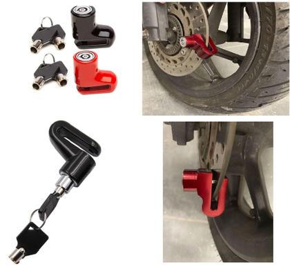 Imagem de Cadeado Trava Para Disco Freio Moto Antifurto Universal C/ Chave Reserva Resistente