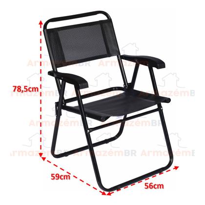Imagem de Cadeira Aço Reforçada Até 120Kg Para Praia Camping Piscina Master - 2048 Mor