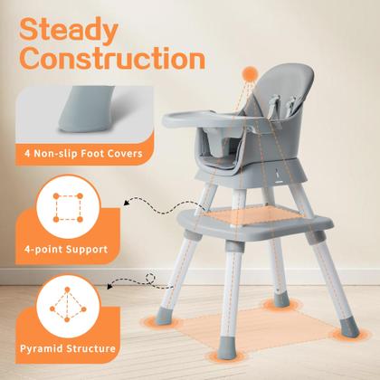 Imagem de Cadeira Alta Nookbeya 8 em 1 Conversível para Bebês - Cinza