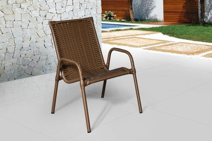 Imagem de Cadeira Area, Jardim, Quintal Cor Bronze - Kit 4 Peças