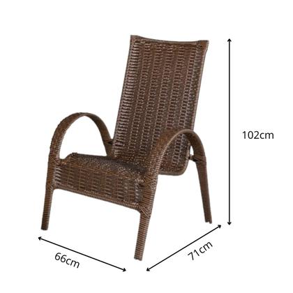 Imagem de Cadeira Area, Jardim, Quintal Cor Bronze - Kit 4 Peças