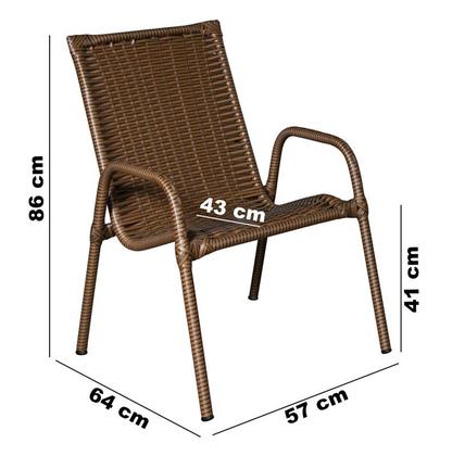 Imagem de Cadeira Area, Jardim, Quintal Cor Envelhecido - Kit 4 Peças