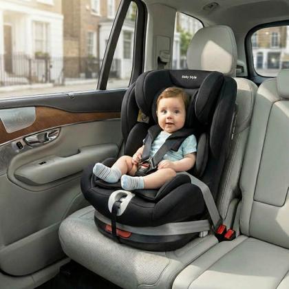 Imagem de Cadeira Auto Bebê 0 A 36kg Isofix Rotação 360 Graus Preta Cadeirinha Carro Giratória Grupos 0 1 2 3 Tecido Confortável