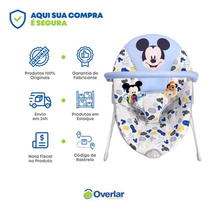 Imagem de Cadeira Balanço Bebe Descanso 011kg Infantil Baby Mickey Menino Azul Disney MultiKids