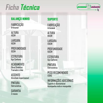 Imagem de Cadeira Balanço Ninho Suspenso com Suporte e Almofada Impermeável