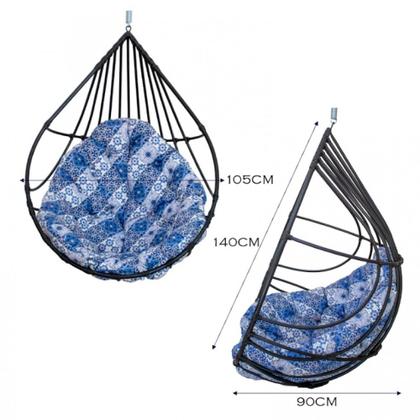 Imagem de Cadeira Balanço Ninho Suspenso Gota de Fibra com Almofada Impermeável Acesse Móveis
