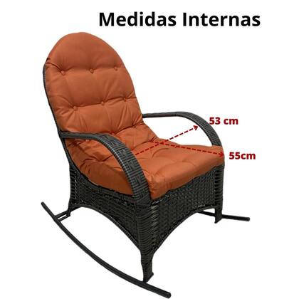 Imagem de Cadeira Balanço Poltrona Descanso Com Almofada Ergonômica