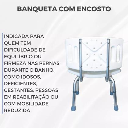Imagem de Cadeira Banco Banqueta Para Banho Ajustável Com Encosto