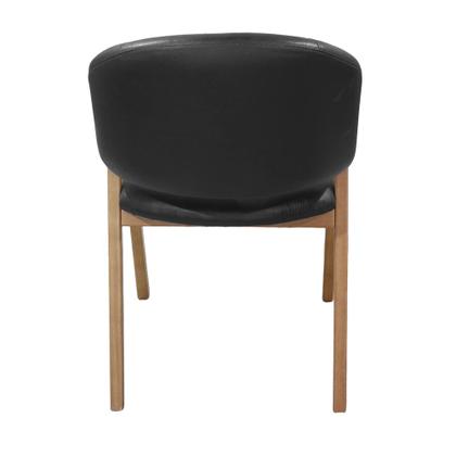 Imagem de Cadeira Banqueta Roma Base em Madeira de Eucalipto com Revestimento Versátil material sintético Preto