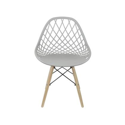 Imagem de Cadeira Boxbit Kaila Polipropileno Cinza Base Madeira