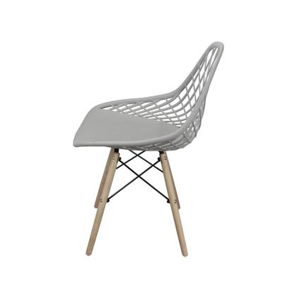 Imagem de Cadeira Boxbit Kaila Polipropileno Cinza Base Madeira