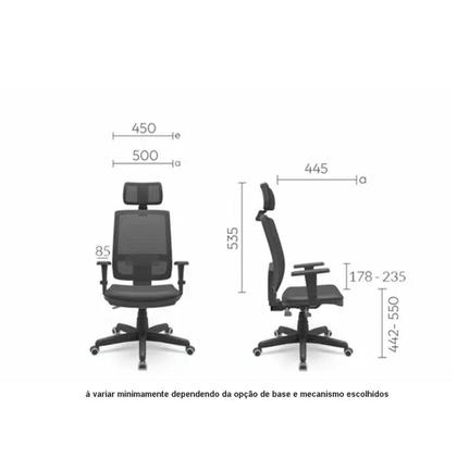 Imagem de Cadeira Brizza Tela 3D BackPlax Piramidal Com Apoio NR17 Plax