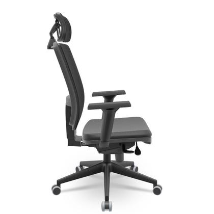 Imagem de Cadeira Brizza Tela 3D Slider Piramidal Com Apoio Sint Preto