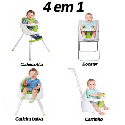 Imagem de Cadeira Cadeirão de Alimentação de Bebê Infantil Comer Refeição Booster Brinquedo Carrinho 4 em 1 Lily Verde