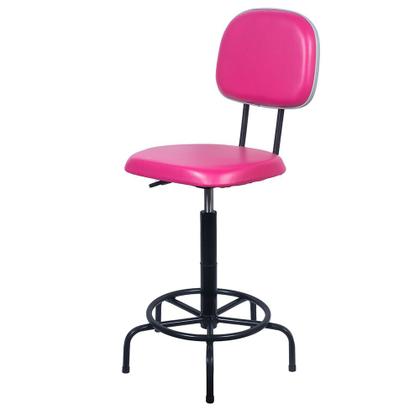 Imagem de Cadeira Caixa Alta Atendimento Recepção Balcão com Espuma Injetada e tecido sintetico rosa