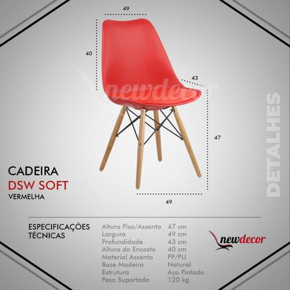 Imagem de Cadeira Charles Eames Dsw Soft Wood Eiffel Estofada