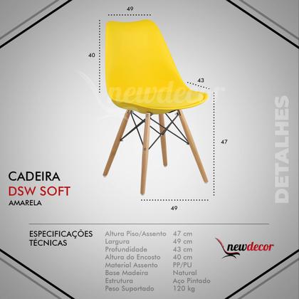 Imagem de Cadeira Charles Eames Dsw Soft Wood Eiffel Estofada