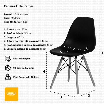 Imagem de Cadeira Charles Eames Eiffel Base Madeira Várias Cores - Waw Design