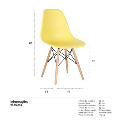 Imagem de Cadeira Charles Eames Eiffel DSW - Base de madeira clara