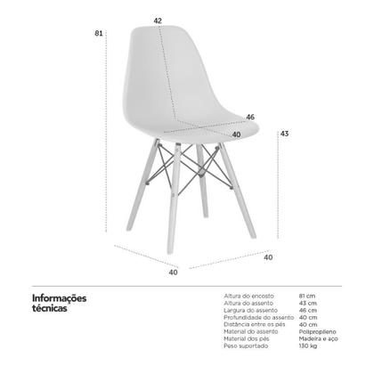 Imagem de Cadeira Charles Eames Eiffel DSW - Base de madeira clara
