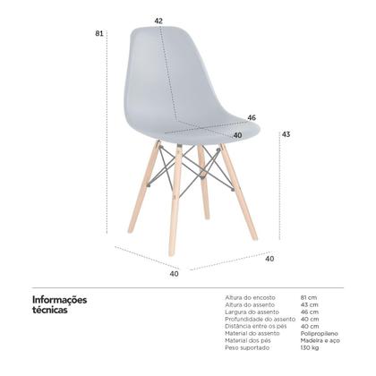 Imagem de Cadeira Charles Eames Eiffel DSW - Base de madeira clara