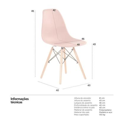 Imagem de Cadeira Charles Eames Eiffel DSW - Base de madeira clara