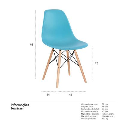 Imagem de Cadeira Charles Eames Eiffel DSW - Base de madeira clara