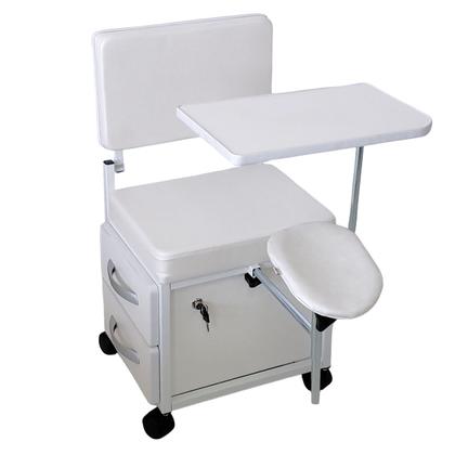 Imagem de Cadeira Cirandinha Manicure Pedicure Evolux Com Gavetas e Tampo Forty Estofado Branco Armário Branco