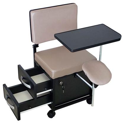 Imagem de Cadeira Cirandinha Manicure Pedicure Evolux Com Gavetas Rodinhas e Tampo Forty