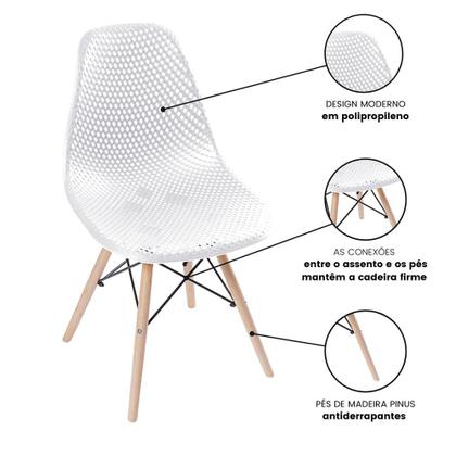 Imagem de Cadeira Colmeia Eames de Jantar Branca