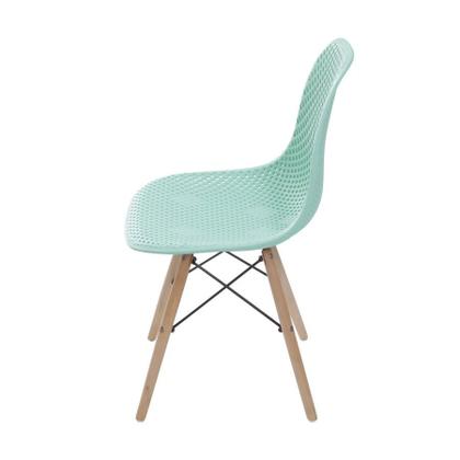 Imagem de Cadeira Colméia em Polipropileno Verde Tiffany Base Madeira