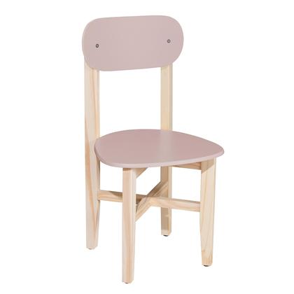 Imagem de Cadeira Colorê Infantil Assento e Encosto Rosa Base em Madeira Maciça Pinus
