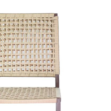 Imagem de Cadeira Corda Nautica Marrom  Sala, Varanda, Sacada, Cozinha - Cadeira Rami - Kit2