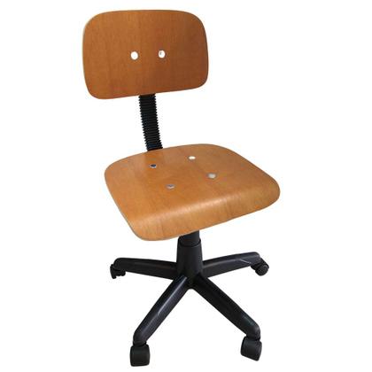 Imagem de Cadeira Costureira Giratória De Madeira Com Rodinha Para Costura Confecção Regulagem Altura