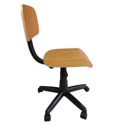 Imagem de Cadeira Costureira Giratória De Madeira Com Rodinha Para Costura Confecção Regulagem Altura