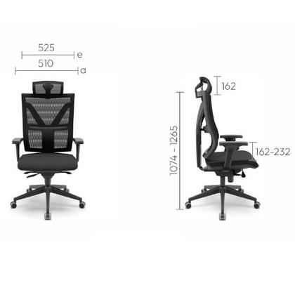 Imagem de Cadeira Darix X+ Slider Braços 3D PU Cromada Plaxmetal Assento Estofado