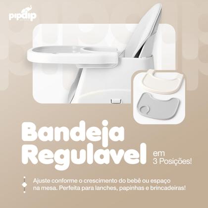 Imagem de Cadeira de Alimentação Bebe Infantil Portatil 2 em 1 Cinza PipDip