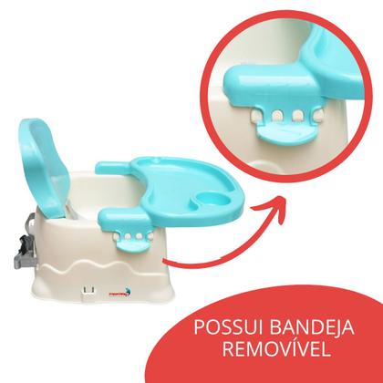 Imagem de Cadeira de Alimentação Bebê Portátil Cadeirinha Assento Refeição Booster Menino Azul Brinqway Bw-096