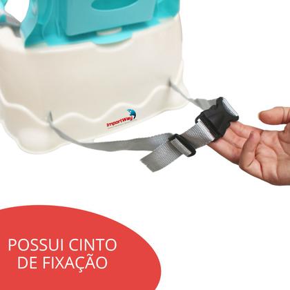 Imagem de Cadeira de Alimentação Bebê Portátil Cadeirinha Assento Refeição Booster Menino Azul Brinqway Bw-096