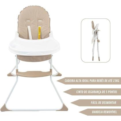 Imagem de Cadeira De Alimentação Galzerano Para Bebê Alta Nick 5025 Até 23kg Sand