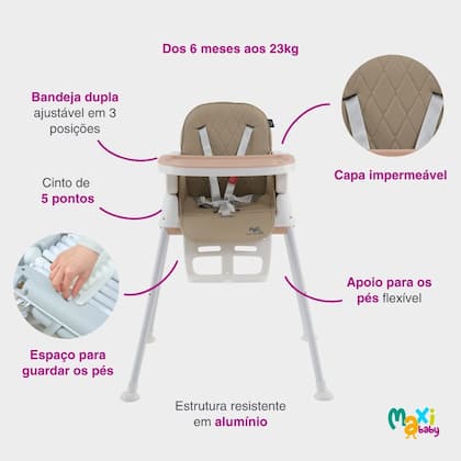 Imagem de Cadeira De Alimentação Infantil 3 em 1 Harmony Maxi Baby