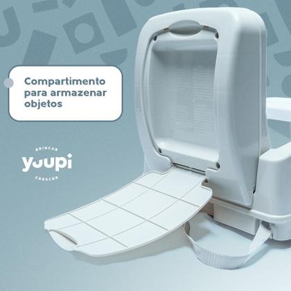 Imagem de Cadeira De Alimentação Portátil Cinza e Branca Yuupi