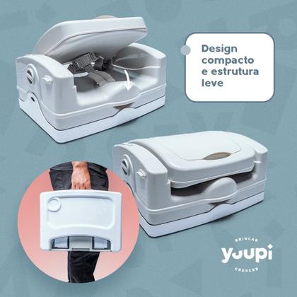 Imagem de Cadeira De Alimentação Portátil Cinza e Branca Yuupi