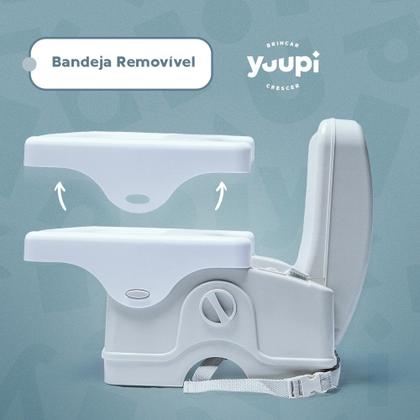 Imagem de Cadeira De Alimentação Portátil Cinza e Branca Yuupi