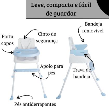 Imagem de Cadeira De Alimentação Refeição Bebê Portátil Infantil 3 em 1 Altura Ajustável