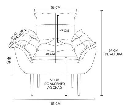 Imagem de Cadeira de Amamentação Confortável Quarto Sala - JL Decor